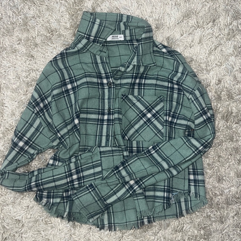 Green cropped ARDENE flannel